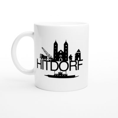 Weiße Keramiktasse Hitdorf Skyline
